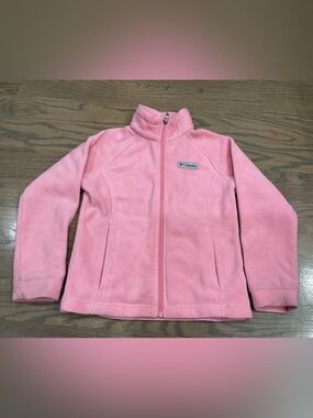 Columbia Girls Pink Fleece Jacket Size S (7/8) Like New